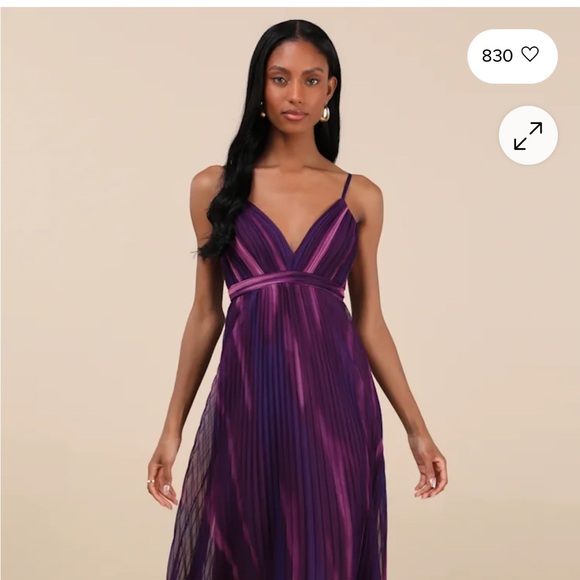 Lulus Dresses & Skirts - Lulu's Strapless Pleated Evening Dress in Purple and Magenta